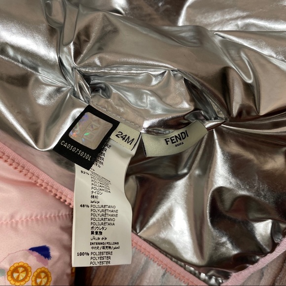 FENDI. Pink & Silver Rumi Baby Jacket. - Picture 4 of 9
